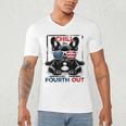 Chill The Fourth Out 4th Of July Cute French Bulldog Men's V-Neck T-Shirt