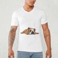English Bulldog Apparel Bulldog Mom Life Is Ruff Men's V-Neck T-Shirt