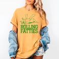 French Bulldog Rolling Fatties Dog Lover Puppy Owner Women's Comfort Colors T-Shirt Mustard