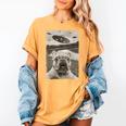 French Bulldog And UFO UFO And French Bulldog Selfie Women's Comfort Colors T-Shirt Mustard