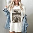 French Bulldog And UFO UFO And French Bulldog Selfie Women's Comfort Colors T-Shirt Ivory