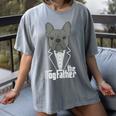 The Dogfather French Bulldog Dad Frenchie Papa T-Shirt Women's Comfort Colors T-Shirt Gray