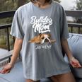 English Bulldog Apparel Bulldog Mom Life Is Ruff Women's Comfort Colors T-Shirt Gray