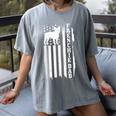 French Bulldog American Flag Frenchie Dog Women's Comfort Colors T-Shirt Gray