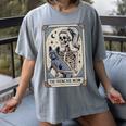 Frenchie Dog Mom Tarot Card French Bulldog Skeleton Mom Women's Comfort Colors T-Shirt Gray
