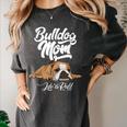 English Bulldog Apparel Bulldog Mom Life Is Ruff Women's Comfort Colors T-Shirt Pepper
