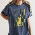 Camo US Flag French Bulldog Frenchie Patriot Dog Lover Women's Comfort Colors T-Shirt Denim