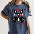 Chill The Fourth Out 4th Of July Cute French Bulldog Women's Comfort Colors T-Shirt Denim