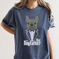 The Dogfather French Bulldog Dad Frenchie Papa T-Shirt Women's Comfort Colors T-Shirt Denim