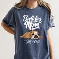 English Bulldog Apparel Bulldog Mom Life Is Ruff Women's Comfort Colors T-Shirt Denim