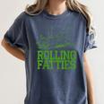 French Bulldog Rolling Fatties Dog Lover Puppy Owner Women's Comfort Colors T-Shirt Denim