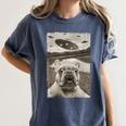French Bulldog And UFO UFO And French Bulldog Selfie Women's Comfort Colors T-Shirt Denim