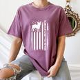 French Bulldog American Flag Frenchie Dog Women's Comfort Colors T-Shirt Moss