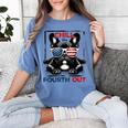 Chill The Fourth Out 4th Of July Cute French Bulldog Women's Comfort Colors T-Shirt Blue Jean