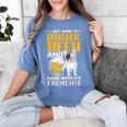 Drink Beer & Hang With My Frenchie French Bulldog Dad Women's Comfort Colors T-Shirt Blue Jean
