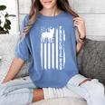 French Bulldog American Flag Frenchie Dog Women's Comfort Colors T-Shirt Blue Jean
