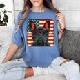 French Bulldog Dog Motif USA Patriot 4th Of July Women's Comfort Colors T-Shirt Blue Jean