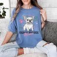 French Bulldog Mama Frenchie Dog Mom Women's Comfort Colors T-Shirt Blue Jean