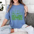 French Bulldog Rolling Fatties Dog Lover Puppy Owner Women's Comfort Colors T-Shirt Blue Jean