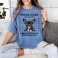 Personal Stalker French Bulldog Women's Comfort Colors T-Shirt Blue Jean