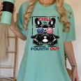 Chill The Fourth Out 4th Of July Cute French Bulldog Women's Comfort Colors T-Shirt Chalky Mint