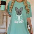 The Dogfather French Bulldog Dad Frenchie Papa T-Shirt Women's Comfort Colors T-Shirt Chalky Mint