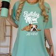 English Bulldog Apparel Bulldog Mom Life Is Ruff Women's Comfort Colors T-Shirt Chalky Mint