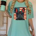 French Bulldog Dog Motif USA Patriot 4th Of July Women's Comfort Colors T-Shirt Chalky Mint
