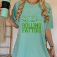 French Bulldog Rolling Fatties Dog Lover Puppy Owner Women's Comfort Colors T-Shirt Chalky Mint