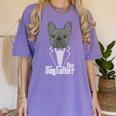 The Dogfather French Bulldog Dad Frenchie Papa T-Shirt Women's Comfort Colors T-Shirt Violet