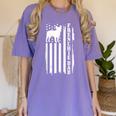 French Bulldog American Flag Frenchie Dog Women's Comfort Colors T-Shirt Violet
