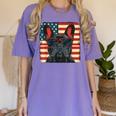 French Bulldog Dog Motif USA Patriot 4th Of July Women's Comfort Colors T-Shirt Violet