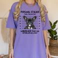 Personal Stalker French Bulldog Women's Comfort Colors T-Shirt Violet