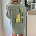 Camo US Flag French Bulldog Frenchie Patriot Dog Lover Women's Comfort Colors T-Shirt Back Print Bay