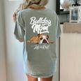 English Bulldog Apparel Bulldog Mom Life Is Ruff Women's Comfort Colors T-Shirt Back Print Bay