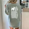 French Bulldog American Flag Frenchie Dog Women's Comfort Colors T-Shirt Back Print Bay