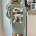 French Bulldog And UFO UFO And French Bulldog Selfie Women's Comfort Colors T-Shirt Back Print Bay