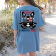 Chill The Fourth Out 4th Of July Cute French Bulldog Women's Comfort Colors T-Shirt Back Print Blue Jean