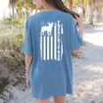French Bulldog American Flag Frenchie Dog Women's Comfort Colors T-Shirt Back Print Blue Jean