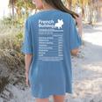 French Bulldog Facts Nutrition Frenchie Lover Women's Comfort Colors T-Shirt Back Print Blue Jean