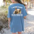 Frenchie Better Life French Bulldog Dog Lover Women's Comfort Colors T-Shirt Back Print Blue Jean