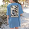 Frenchie Dog Mom Tarot Card French Bulldog Skeleton Mom Women's Comfort Colors T-Shirt Back Print Blue Jean
