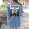 Tan Frenchie Jowls Fawn French Bulldog Mom Top Dad Women's Comfort Colors T-Shirt Back Print Blue Jean
