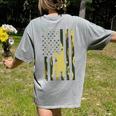 Camo US Flag French Bulldog Frenchie Patriot Dog Lover Women's Comfort Colors T-Shirt Back Print Grey