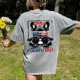 Chill The Fourth Out 4th Of July Cute French Bulldog Women's Comfort Colors T-Shirt Back Print Grey