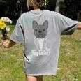 The Dogfather French Bulldog Dad Frenchie Papa T-Shirt Women's Comfort Colors T-Shirt Back Print Grey