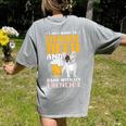 Drink Beer & Hang With My Frenchie French Bulldog Dad Women's Comfort Colors T-Shirt Back Print Grey