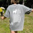 French Bulldog American Flag Frenchie Dog Women's Comfort Colors T-Shirt Back Print Grey