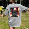 French Bulldog Dog Motif USA Patriot 4th Of July Women's Comfort Colors T-Shirt Back Print Grey