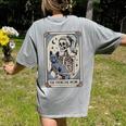 Frenchie Dog Mom Tarot Card French Bulldog Skeleton Mom Women's Comfort Colors T-Shirt Back Print Grey